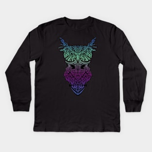 Tribal Owl Kids Long Sleeve T-Shirt